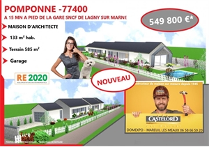 maison à la vente -   77400  POMPONNE, surface 133 m2 vente maison - UBI427551680